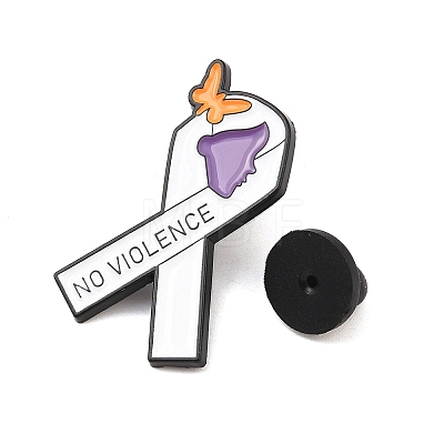 No Violence Awareness Ribbon Enamel Pins LS-JEWB-C048-03C-EB-1