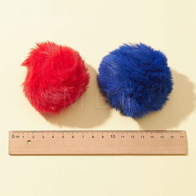 10Pcs 5 Colors Handmade Faux Rabbit Fur Pom Pom Ball Covered Pendants WOVE-FS0001-03-1