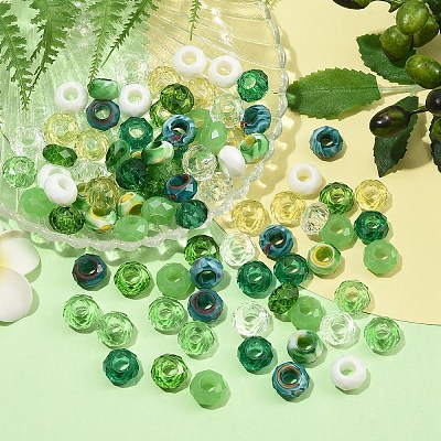 90Pcs 9 Colors Glass European Beads GLAA-YW0005-68-1