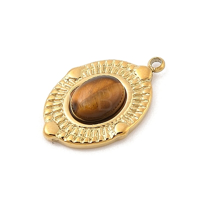 Natural Tiger Eye Pendants STAS-F312-02G-03-1