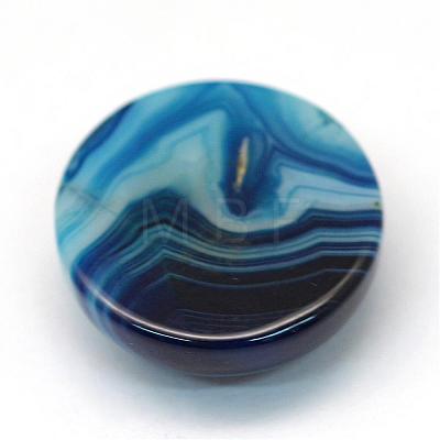 Dyed Natural Striped Agate/Banded Agate Cabochons G-R348-20mm-02-1