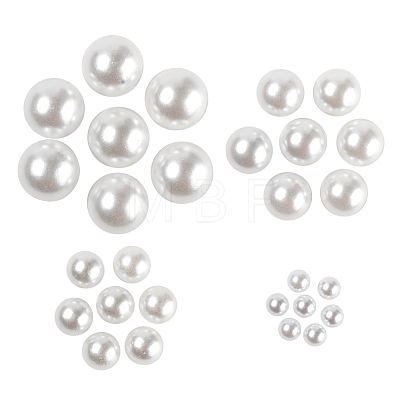 600Pcs No Hole ABS Plastic Imitation Pearl Round Beads MACR-LS0001-04-1
