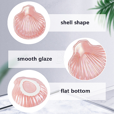 Shell Shaped Porcelain Jewelry Storage Display Trays for Rings AJEW-SP0006-06A-02-1