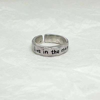 Mother's Day Motivational Slogan Alloy Cuff Rings FS-WGE3CFE-02-1