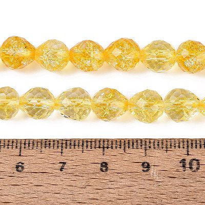 Crackle Transparent Glass Beads Strands GLAA-N068-04A-06-1