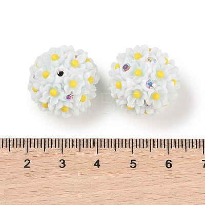 Handmade Luminous Polymer Clay Rhinestone Beads CLAY-H003-04D-1