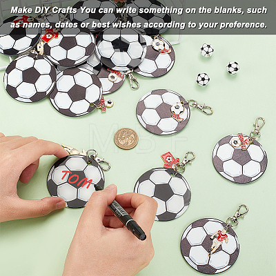 Football Theme Printed Acrylic & Alloy Enamel Pendant Keychain KEYC-AB00046-1