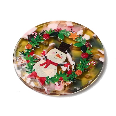 Transparent Christmas Themed Cellulose Acetate(Resin) Pendants OACR-L018-03F-1