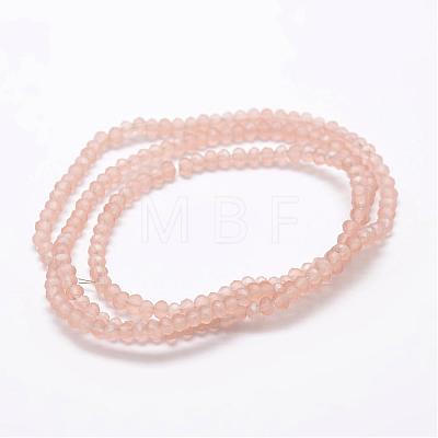Half Rainbow Plated Faceted Rondelle Glass Bead Strands EGLA-L007-A12-2mm-1