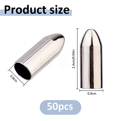 50Pcs Iron Cord End IFIN-FH0002-05-1
