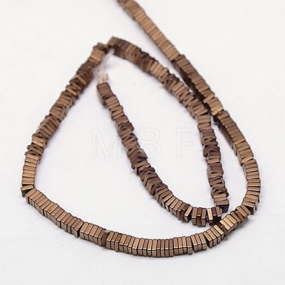 Electroplate Non-magnetic Synthetic Hematite Heishi Beads Strands G-J171B-4x4mm-05-1