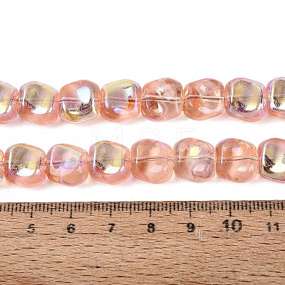 Electroplate Transparent Glass Beads Strands EGLA-N057-02A-07-1