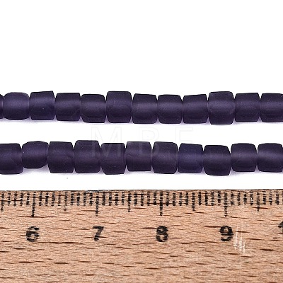 Transparent Frosted Glass Beads Strands GLAA-N072-01A-A15-1