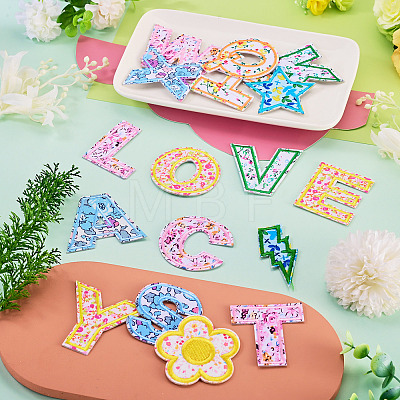 3 Bags Polyester Embroider Self-adhesion Thread Iron on/Sew On Patches PATC-TA0001-52-1