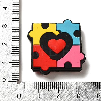 Infantile Autism Theme Silicone Focal Beads SIL-P007-C02-1