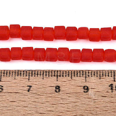 Transparent Frosted Glass Beads Strands GLAA-N072-01A-A07-1