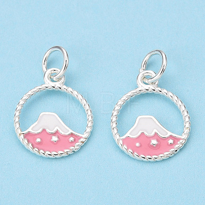 925 Sterling Silver Enamel Charms STER-T004-06S-01-1