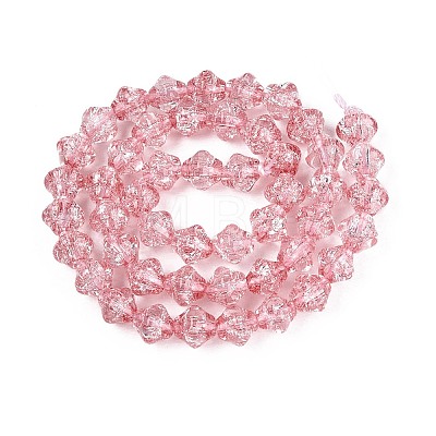 Transparent Crackle Glass Beads Strands GLAA-Q115-04A-07-1