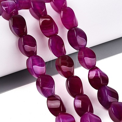 Dyed & Heated Natural Agate Beads Strands G-N359-14A-04-1