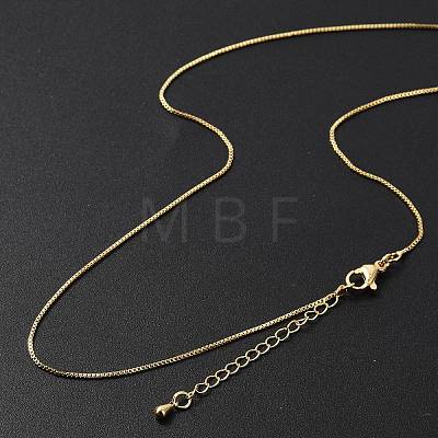 Brass Box Chain Necklaces for Women NJEW-D302-41G-1