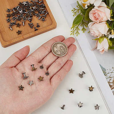 12 Bags 2 Colors Zinc Alloy Decorative Rivets FIND-FG0005-52A-1