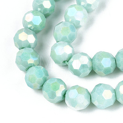 Anti-Tarnish Electroplate Glass Beads Strands EGLA-T021-8mm-15-11-1