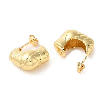 Brass Stud Earrings EJEW-G382-06G-1