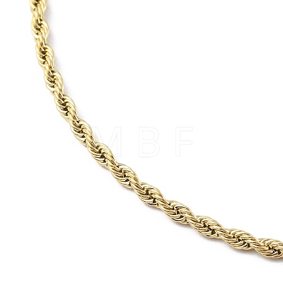 Ion Plating(IP) 304 Stainless Steel Rope Chain Necklace for Men Women NJEW-M200-04G-1