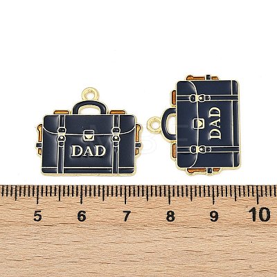 Father's Day Alloy Enamel Pendants ENAM-V001-03B-G-1