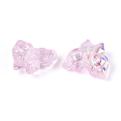 Electroplate Transparent Glass Beads Strands EGLA-T029-06C-1