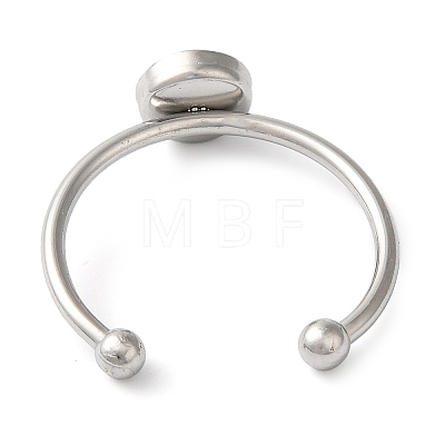 304 Stainless Steel Open Cuff Ring Components STAS-I306-05A-P-1