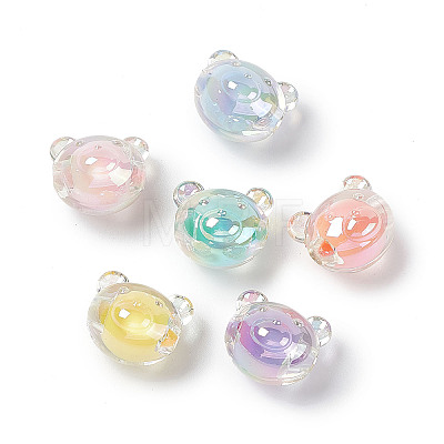 UV Plating Rainbow Iridescent Acrylic Beads X1-OACR-H015-11-1