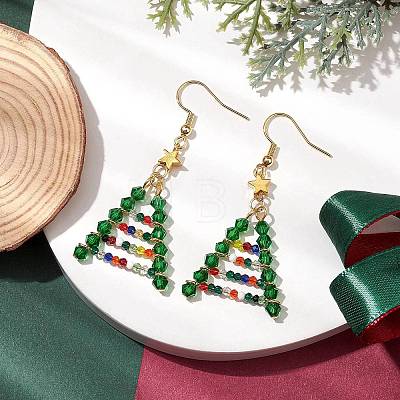 Glass Beads Earrings EJEW-TA00461-1