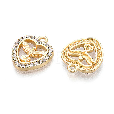 Alloy Rhinestone Pendants FIND-N008-14KCG-1