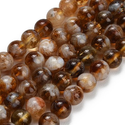 Heated Natural Citrine Beads Strands X-G-C293-A04-8mm-1
