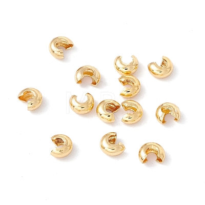 Brass Crimp Beads Covers KK-P219-05A-G02-1