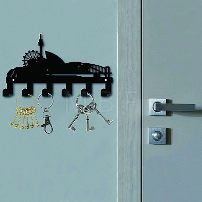 Iron Wall Mounted Hook Hangers AJEW-WH0156-041-1