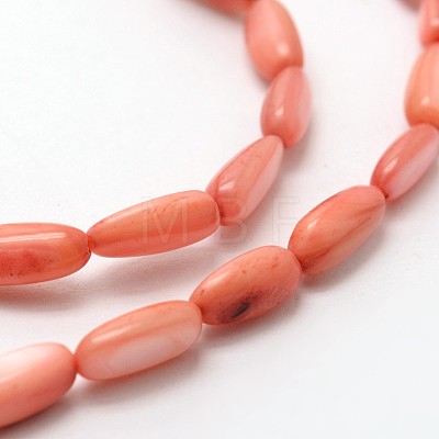 Dyed Oval Natural Freshwater Shell Beads Strands SHEL-E356-M-1