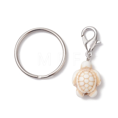 Turtle Dyed Synthetic Turquoise Keychain KEYC-JKC00962-02-1