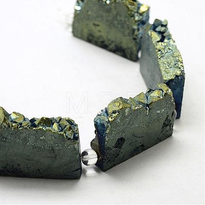Electroplated Natural Druzy Crystal Beads Strands G-N0257-06-1