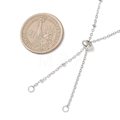304 Stainless Steel Cable Chain Satellite Chain Slider Necklace Making AJEW-JB01511-02-1