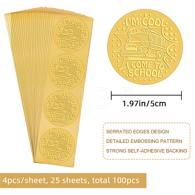 Self Adhesive Gold Foil Embossed Stickers DIY-WH0211-279-1