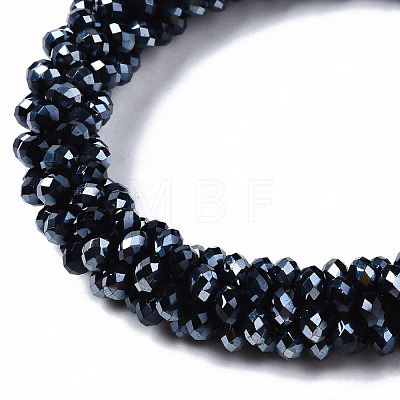 Faceted Electroplate Glass Beads Stretch Bracelets BJEW-S144-002G-01-1