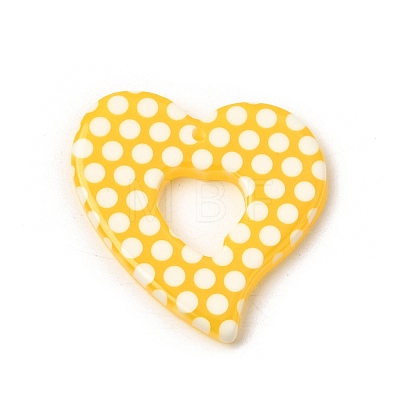 Opaque Polka Dot Pattern Resin Pendants FIND-H021-01B-1