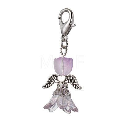 Lily Angel Glass Pendant Decorations HJEW-JM01625-01-1