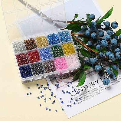 375G 15 Colors Glass Seed Beads SEED-JP0004-05-4mm-1