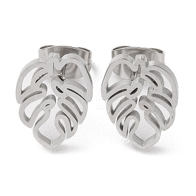 304 Stainless Steel Stud Earrings EJEW-B022-08P-1