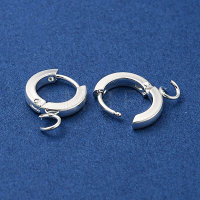 201 Stainless Steel Huggie Hoop Earrings Findings STAS-A167-01E-S-1