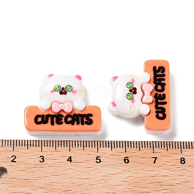 Cartoon White Cat Resin Decoden Cabochons CRES-R203-01F-1
