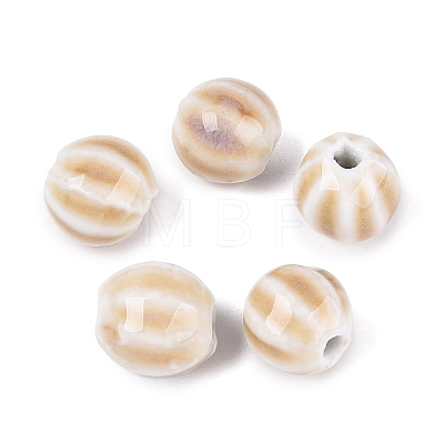 Vintage Porcelain Corrugated Beads LS-PORC-N013-11T-1
